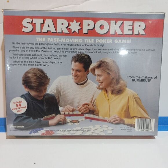 STAR TILE POKER GAME 1994 PRESSMAN NEW NEVER OPENED - Picture 2 of 5